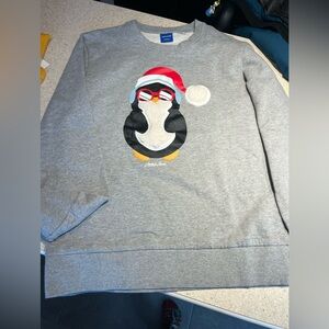 Jack & Jones Gray Sweater with Festive Penguin